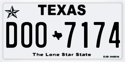 TX license plate DOO7174