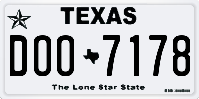 TX license plate DOO7178