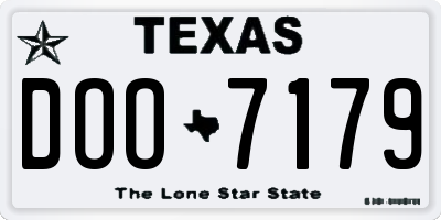 TX license plate DOO7179