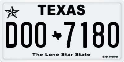 TX license plate DOO7180