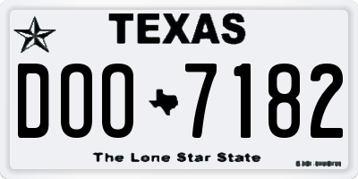 TX license plate DOO7182