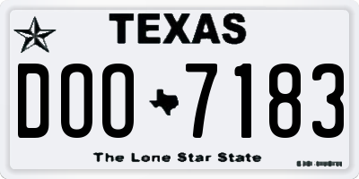 TX license plate DOO7183