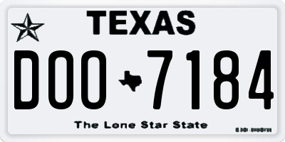 TX license plate DOO7184
