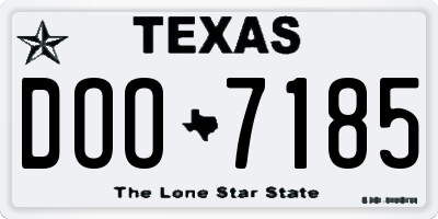 TX license plate DOO7185