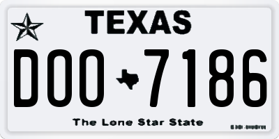 TX license plate DOO7186