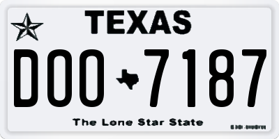 TX license plate DOO7187