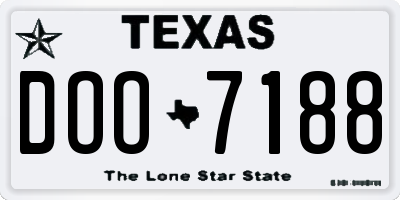 TX license plate DOO7188