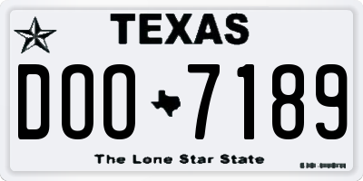 TX license plate DOO7189