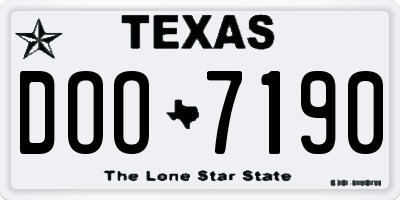 TX license plate DOO7190