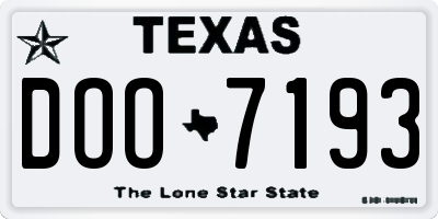 TX license plate DOO7193