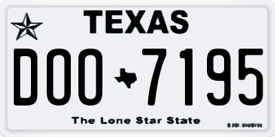 TX license plate DOO7195