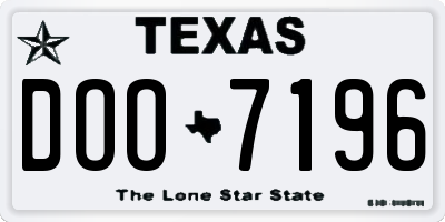 TX license plate DOO7196
