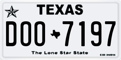 TX license plate DOO7197