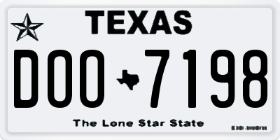 TX license plate DOO7198