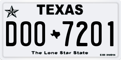 TX license plate DOO7201