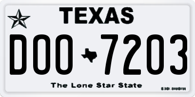 TX license plate DOO7203