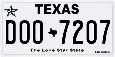 TX license plate DOO7207