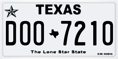TX license plate DOO7210