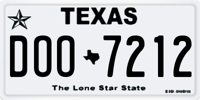 TX license plate DOO7212