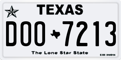 TX license plate DOO7213