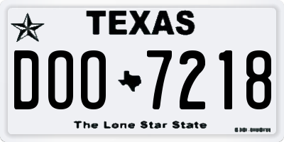 TX license plate DOO7218