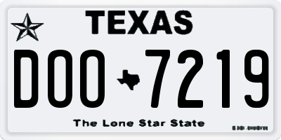 TX license plate DOO7219