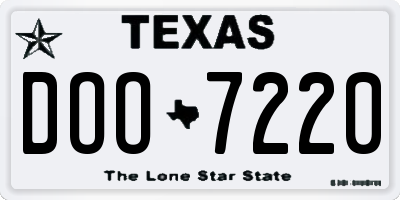 TX license plate DOO7220