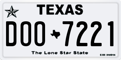 TX license plate DOO7221
