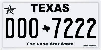 TX license plate DOO7222