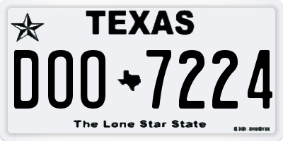 TX license plate DOO7224
