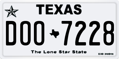 TX license plate DOO7228