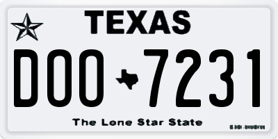 TX license plate DOO7231