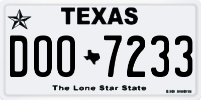 TX license plate DOO7233