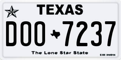 TX license plate DOO7237
