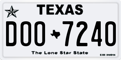 TX license plate DOO7240