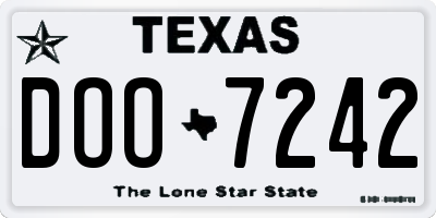 TX license plate DOO7242