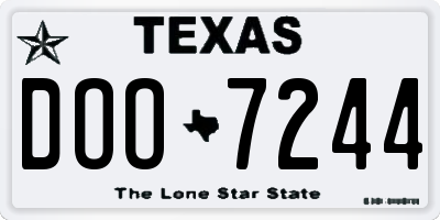 TX license plate DOO7244