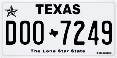 TX license plate DOO7249