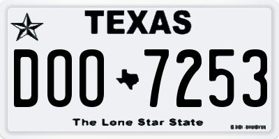TX license plate DOO7253