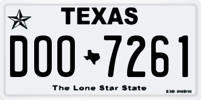 TX license plate DOO7261