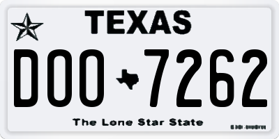TX license plate DOO7262