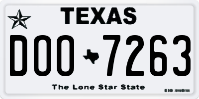 TX license plate DOO7263