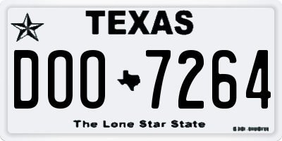 TX license plate DOO7264