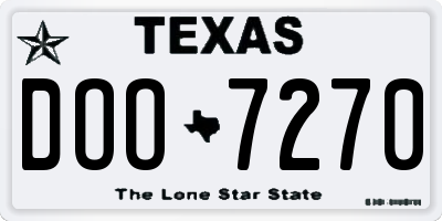 TX license plate DOO7270