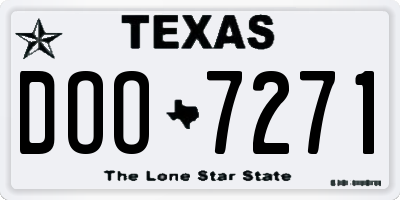 TX license plate DOO7271