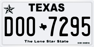 TX license plate DOO7295