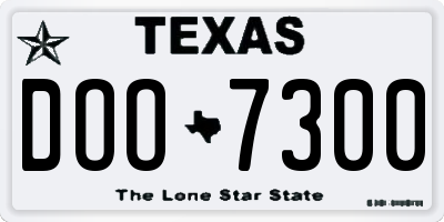 TX license plate DOO7300