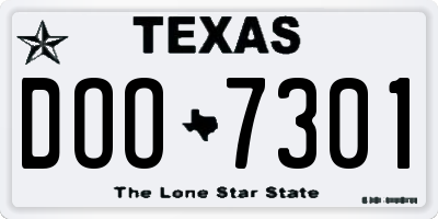 TX license plate DOO7301