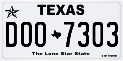 TX license plate DOO7303