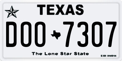 TX license plate DOO7307